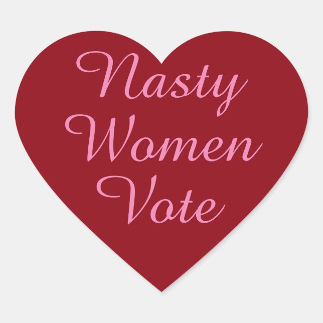 nasty women vote heart sticker (Front)