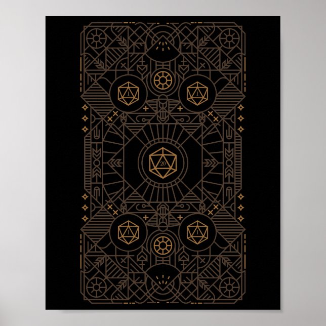 Nat20 Critical Fail D20 Dice Tabletop RPG Retro Poster (Front)