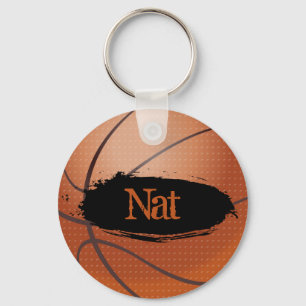Nat Grunge Basketball Key Chain / Key Ring
