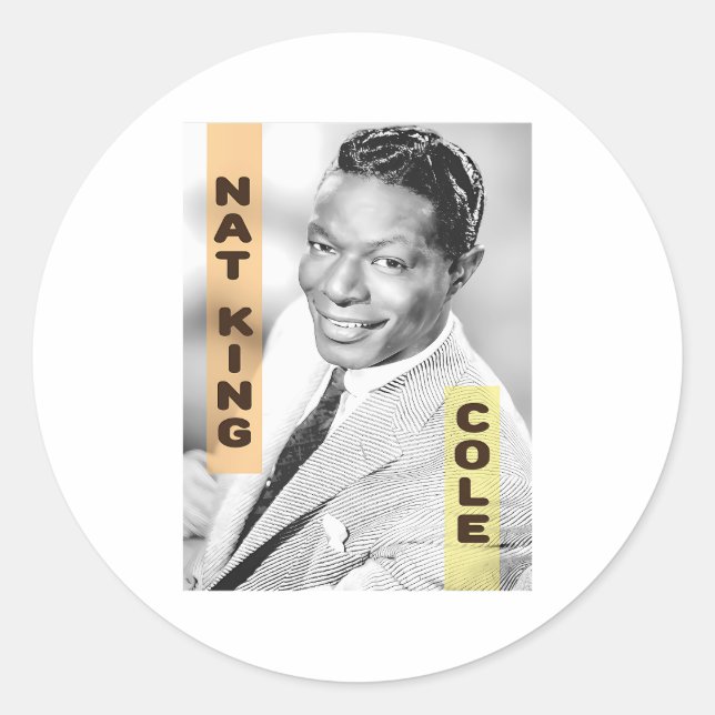 Nat King Cole Classic Round Sticker (Front)