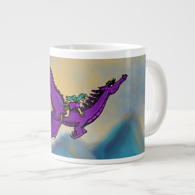 Nata and Meeka Take Flight Large Coffee Mug (Front Right)