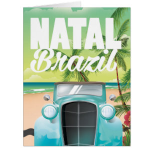 Natal Brazil Vintage automobile travel poster