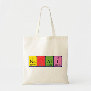Natali periodic table name tote bag
