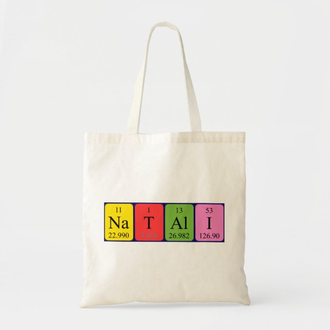 Natali periodic table name tote bag (Front)