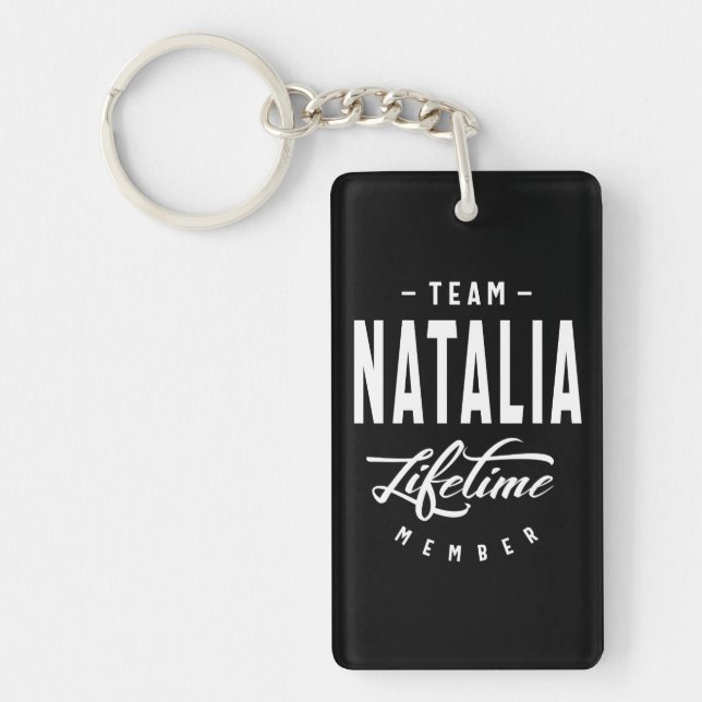 Natalia Personalised Name Birthday Gift Key Ring (Front)