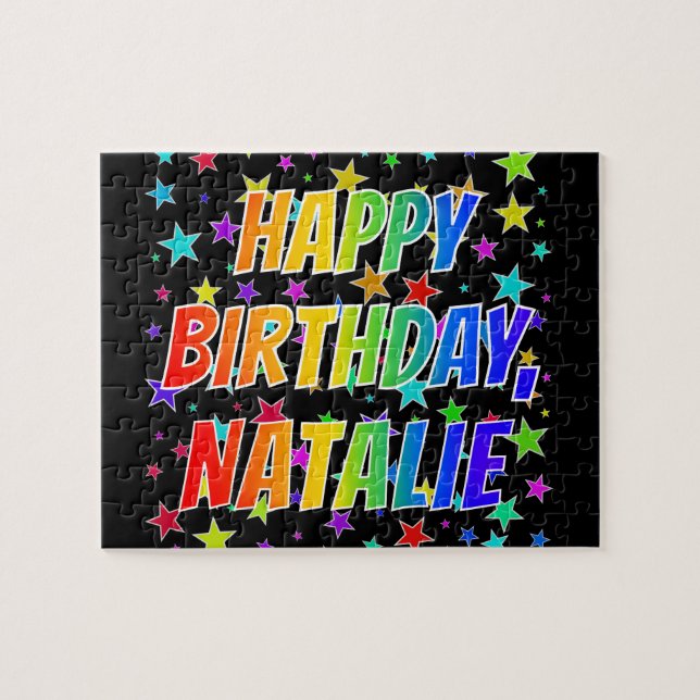 "NATALIE" First Name, Fun "HAPPY BIRTHDAY" Jigsaw Puzzle (Horizontal)