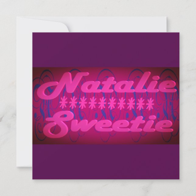 Natalie Sweetie design deep purple  Invitation (Front)