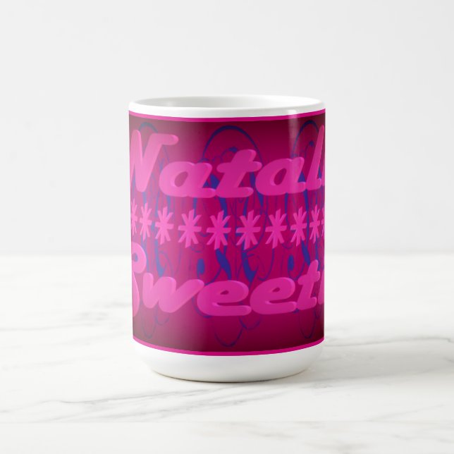 Natalie Sweetie girls name theme celebration colou Coffee Mug (Center)