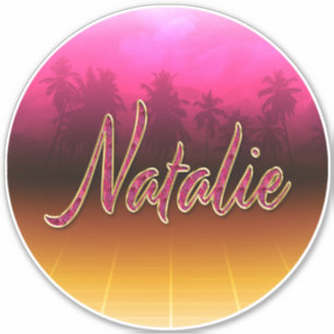 Natalie Vorname Name golden pink Aufkleber Sticker