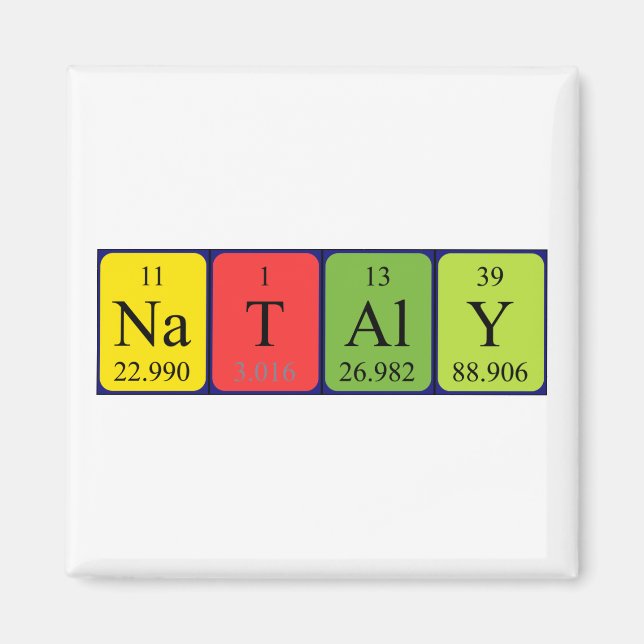 Nataly periodic table name magnet (Front)