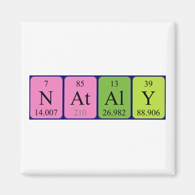 Nataly periodic table name magnet (Front)