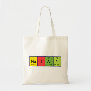 Nataly periodic table name tote bag