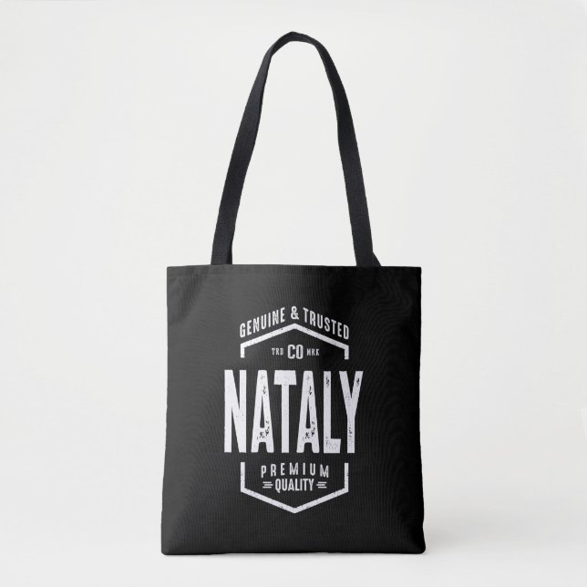 Nataly Personalised Name Birthday Gift Tote Bag (Front)