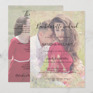 Natasha  2 Photo Bachelorette Weekend & Itinerary Invitation