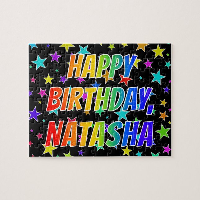"NATASHA" First Name, Fun "HAPPY BIRTHDAY" Jigsaw Puzzle (Horizontal)