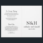Natasha Monogram Modern Wedding Program<br><div class="desc">Modern folded wedding program (printed on medium grade paper and comes unfolded) featuring a simple and minimal black and white design with your monogram in a bold font along with your names in an elegant handwriting script and your wedding date.</div>