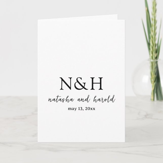 Natasha Monogram Modern Wedding Program (Front)