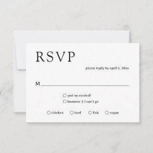 Natasha Monogram Modern Wedding RSVP Card