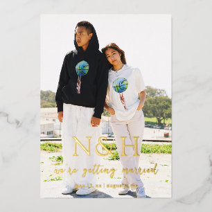 Natasha Monogram Modern Wedding Save the Date