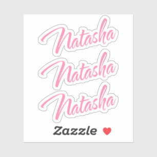 Natasha pink cursive lettering x3