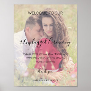 Natasha Unplugged Ceremony Photo Wedding Sign