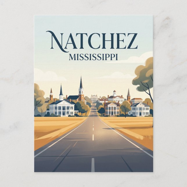Natchez Mississippi Postcard (Front)