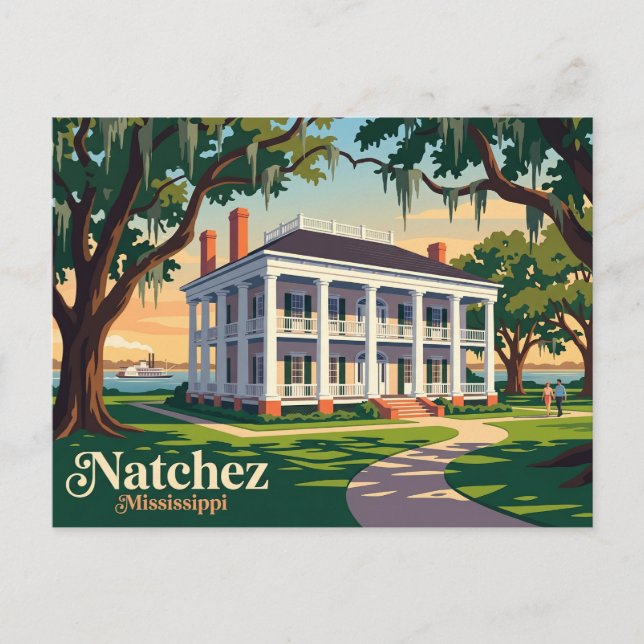 Natchez Mississippi Postcard (Front)