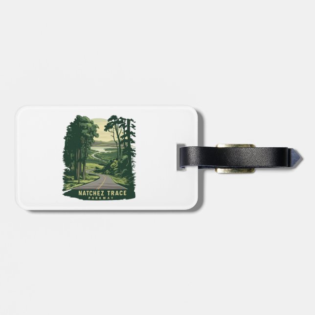 Natchez Trace Parkway Mississippi Forest Luggage Tag (Back Horizontal)