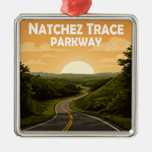 Natchez Trace Parkway Mississippi Landscape Metal Ornament