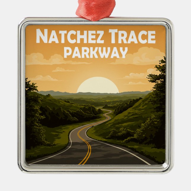Natchez Trace Parkway Mississippi Landscape Metal Ornament (Front)