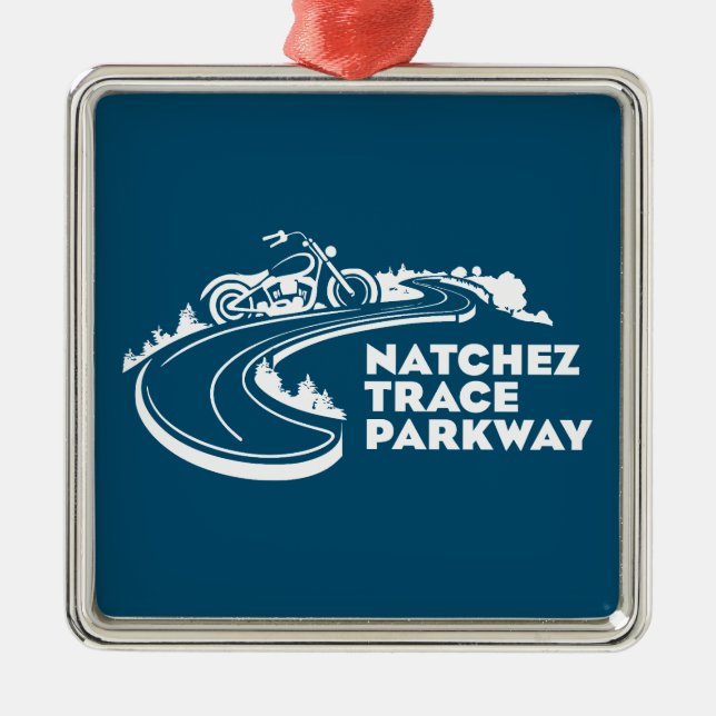 Natchez Trace Parkway Motorcycle Metal Ornament (Front)