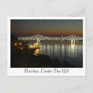 Natchez Under-The-Hill & Bridge Postcard