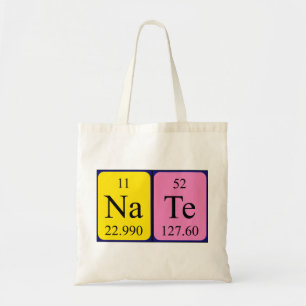 Nate periodic table name tote bag