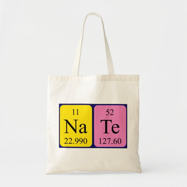 Nate periodic table name tote bag (Front)