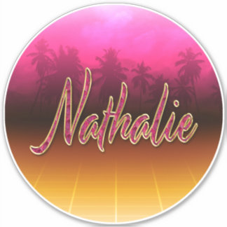 Nathalie First Name Pink Sticker