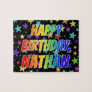 "NATHAN" First Name, Fun "HAPPY BIRTHDAY" Jigsaw Puzzle