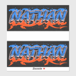 Nathan Vorname Name Graffiti Aufkleber Sticker