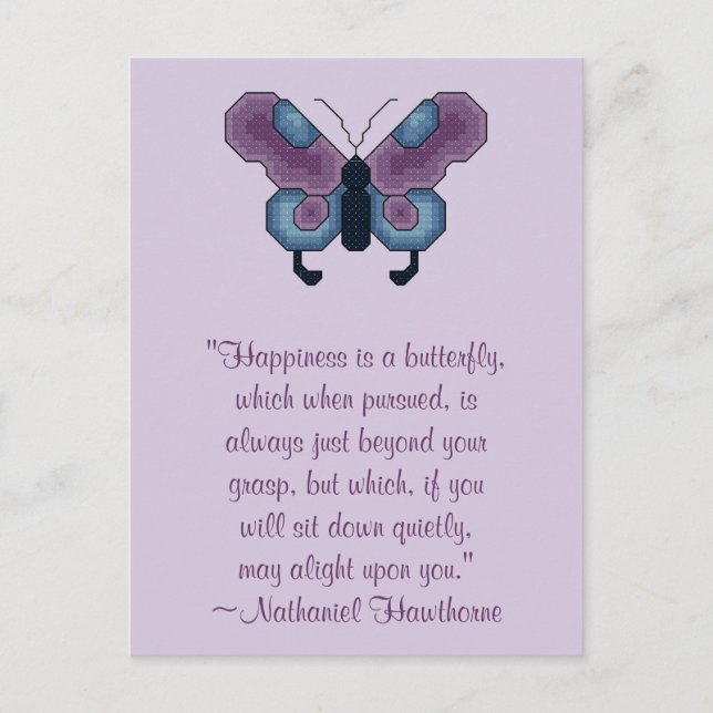 Nathaniel Hawthorne Butterfly Happiness Postcard (Front)