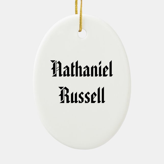 Nathaniel Russell Ceramic Ornament (Back)