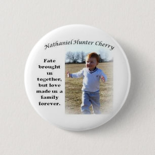 Nathan's Adoption Button - White