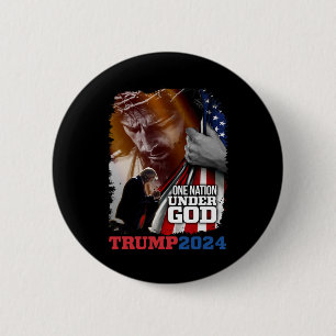 Nation Under God President Trump 2024 America Chri 6 Cm Round Badge