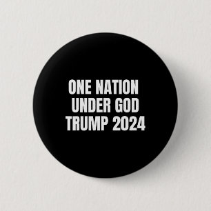 Nation Under God Trump 2024 God American Flag Jesu 6 Cm Round Badge