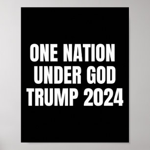 Nation Under God Trump 2024 God American Flag Jesu Poster