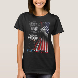Nation Under God Trump 2024 God American Flag T-Shirt