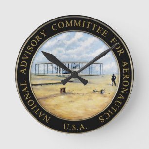 National Advisory Committee for Aeronautics Logo Round Clock
