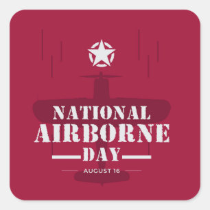 National Airborne Day Square Sticker