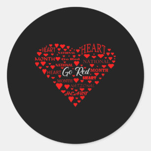 National American Heart Disease Month Go Red Men W Classic Round Sticker