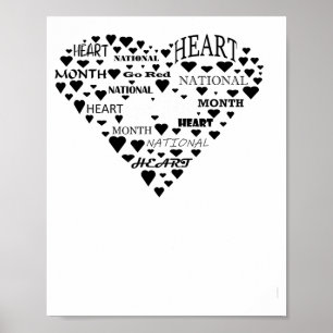 National American Heart Disease Month Go Red Obser Poster
