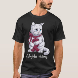 National Amyloidosis Awareness Month Burgundy Ribb T-Shirt