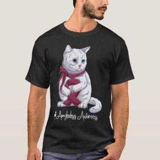 National Amyloidosis Awareness Month Burgundy Ribb T-Shirt